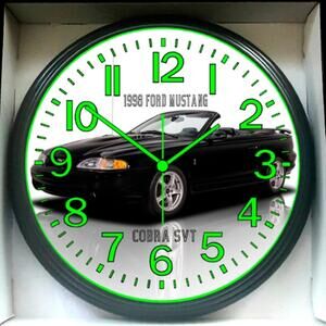 Ford Mustang Wall Clock - Black and Green